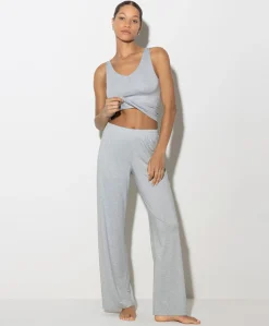 Dames pyjamabroek grijs