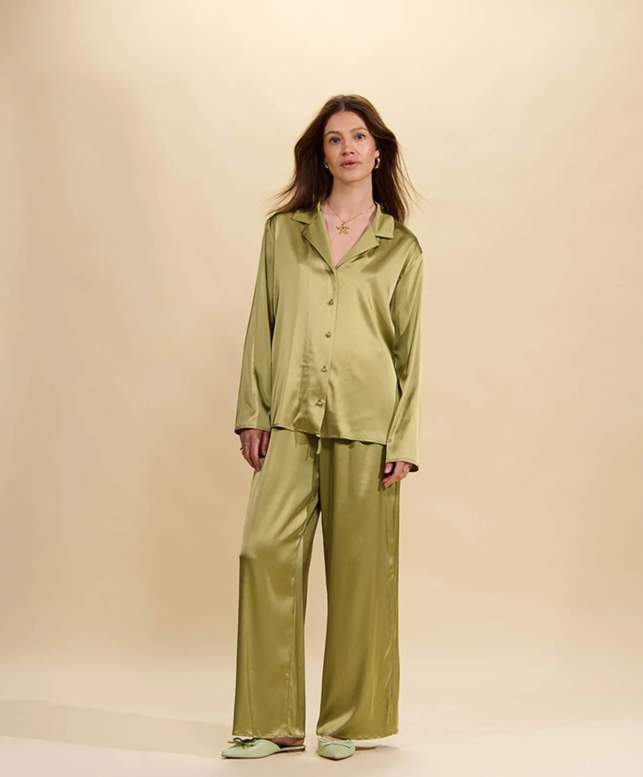 Dames pyjamabroek groen