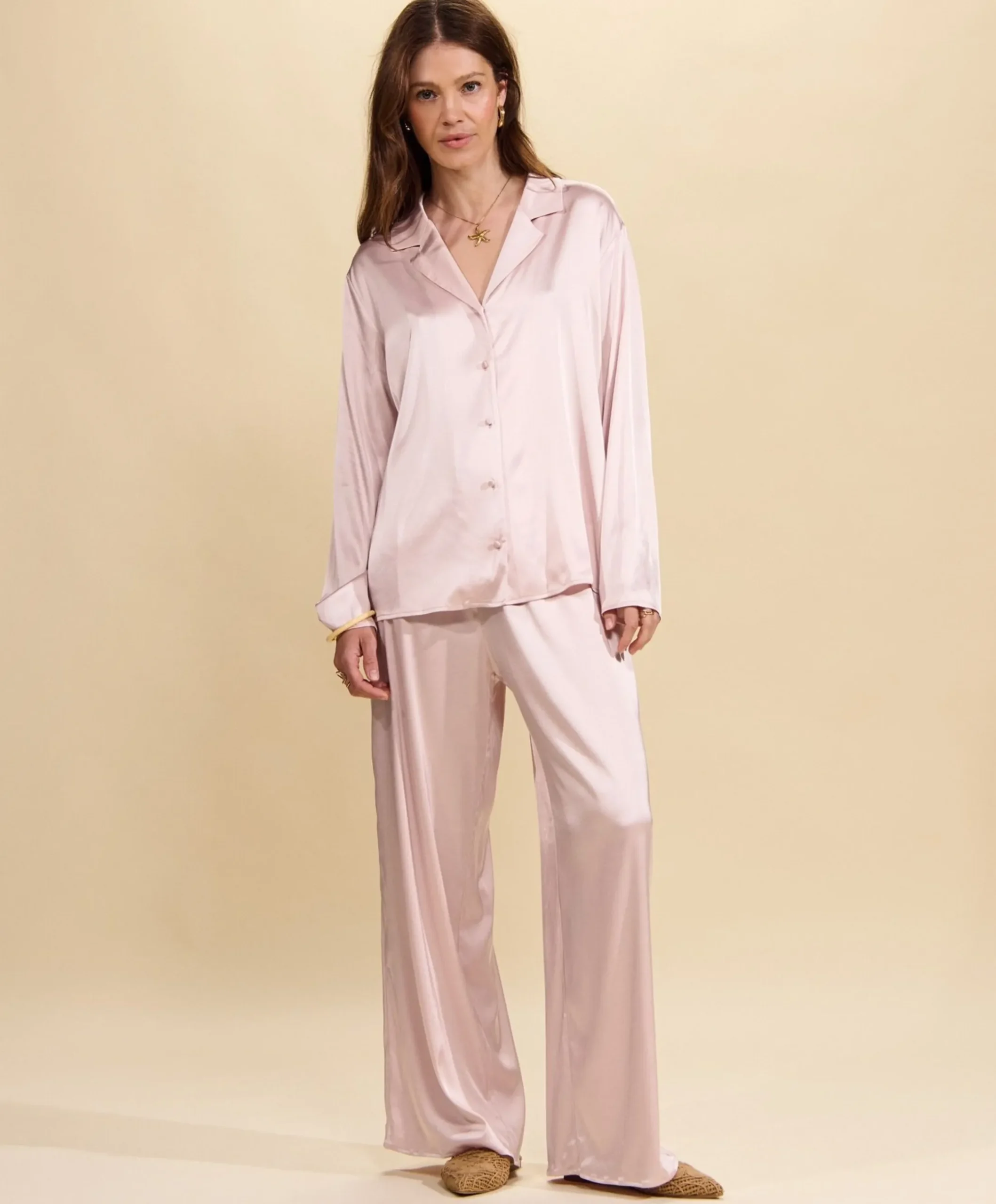 Dames pyjamabroek roze