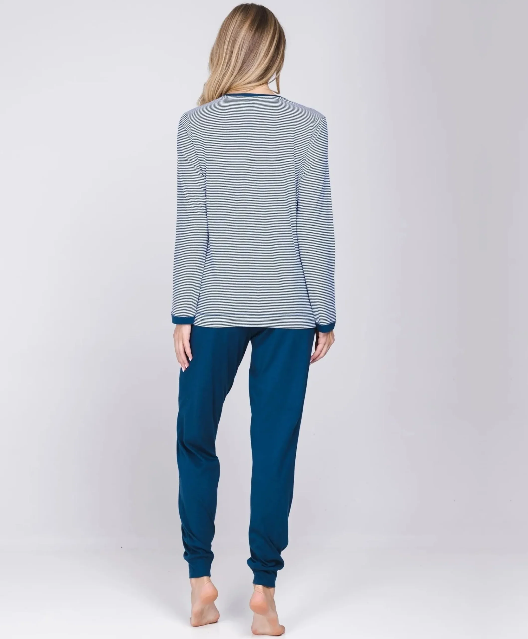 Dames pyjamaset blauw