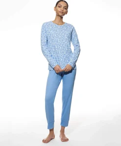 Dames pyjamaset blauw