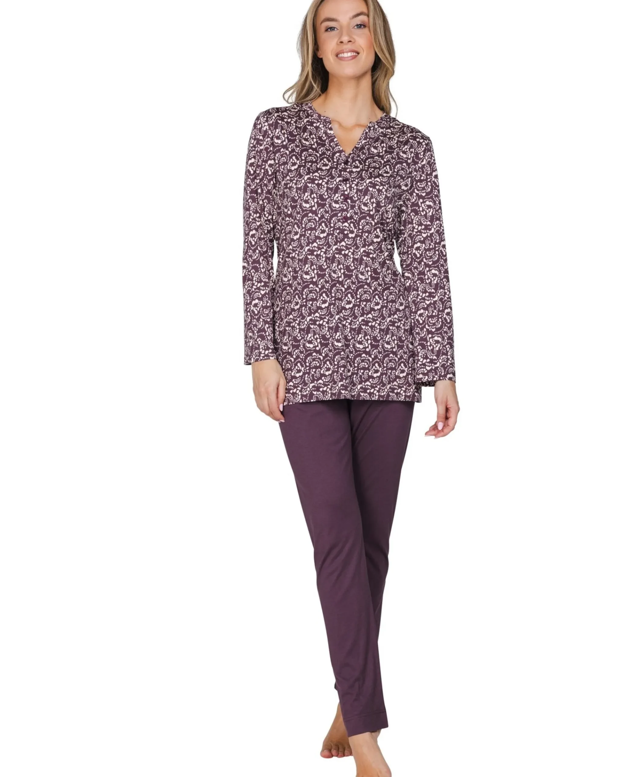 Dames pyjamaset bordeaux