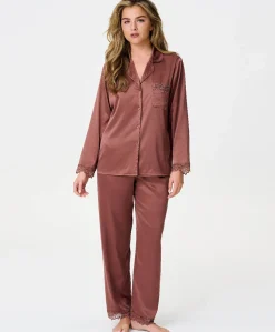 Dames pyjamaset bruin