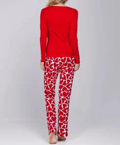 Dames pyjamaset rood