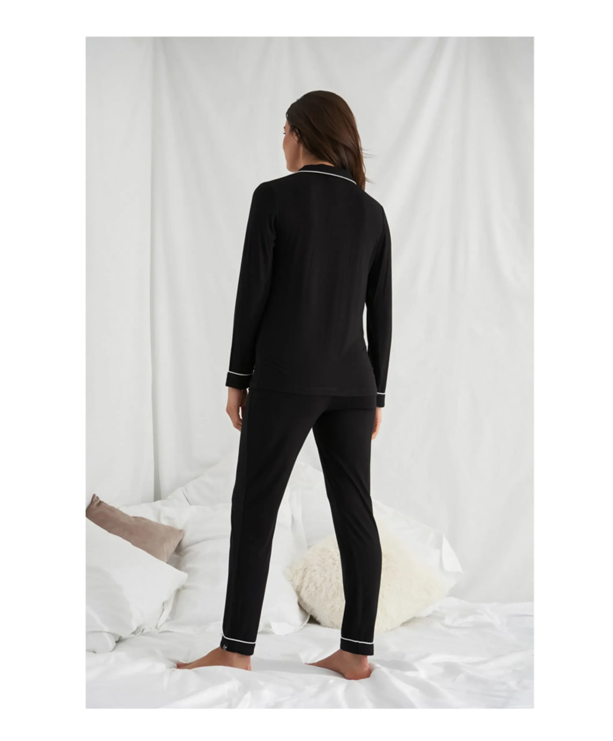Dames pyjamaset zwart