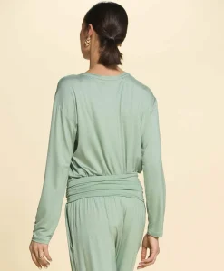 Dames pyjamatop groen