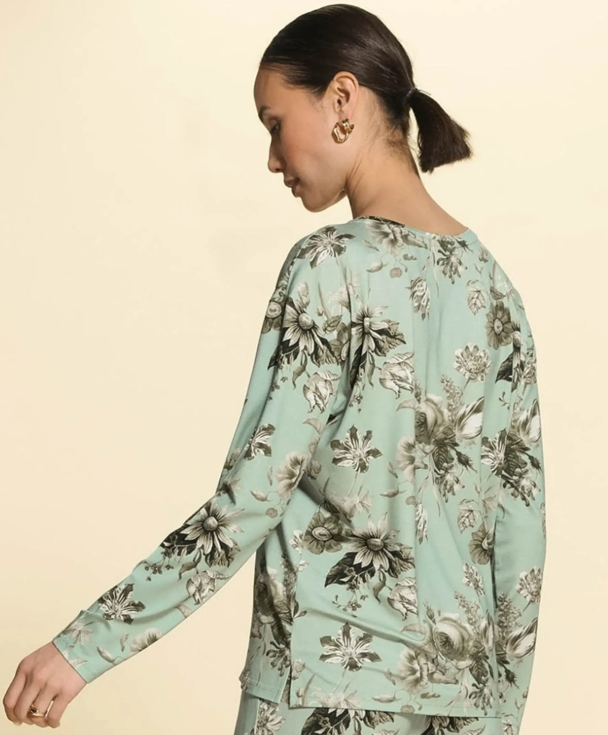 Dames pyjamatop groen