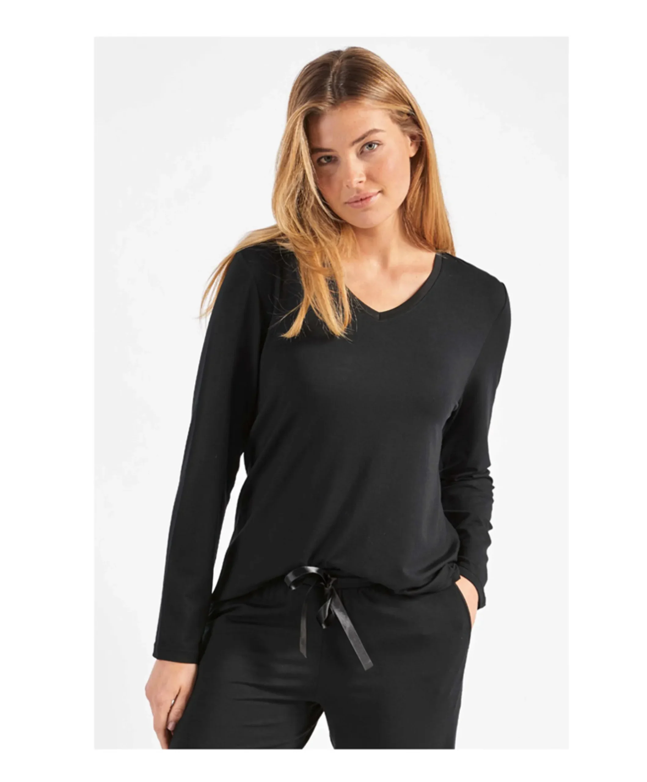 Dames pyjamatop zwart