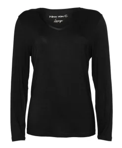Dames pyjamatop zwart