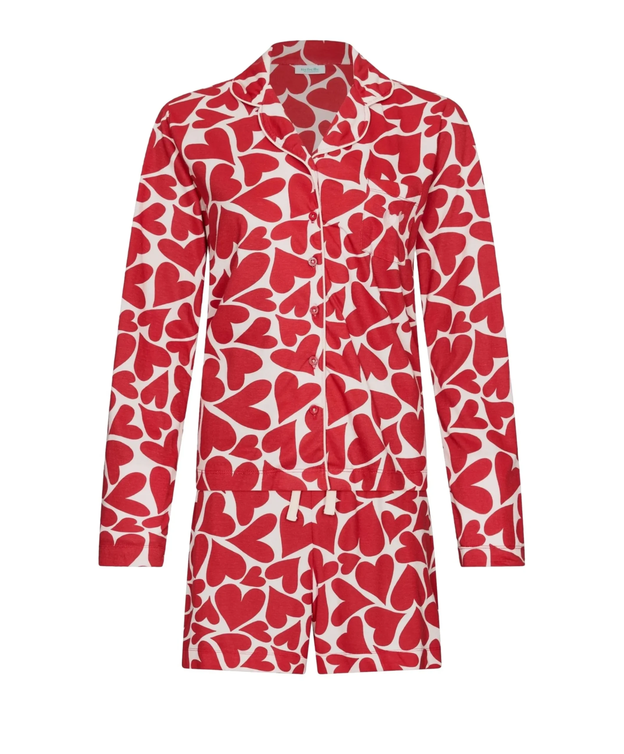 Dames shortama rood