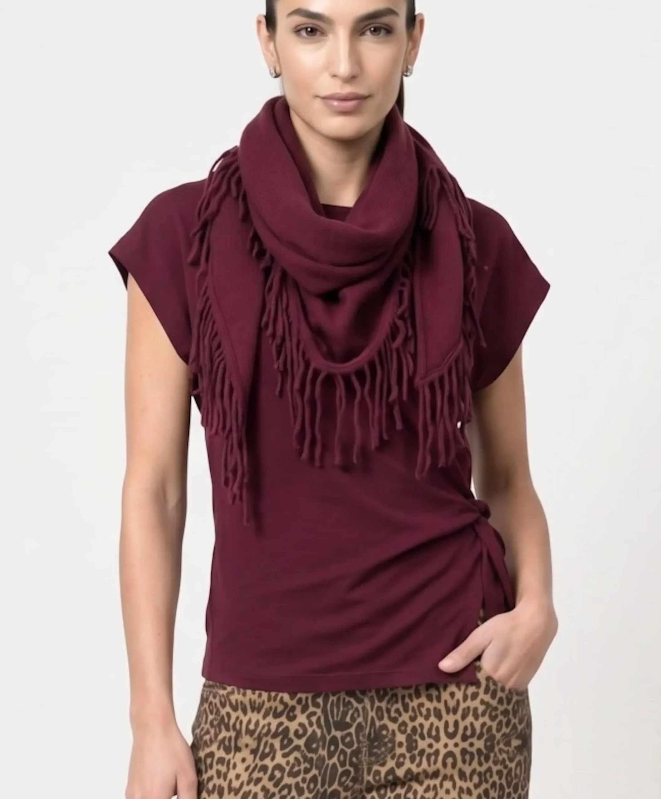 Dames sjaal bordeaux