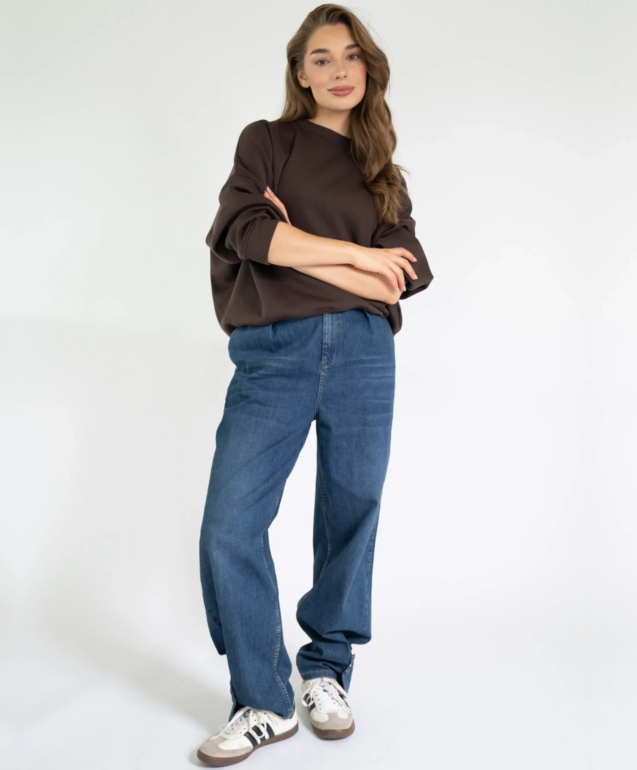 Dames sweater bruin