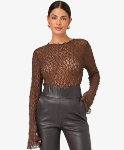 Dames top bruin