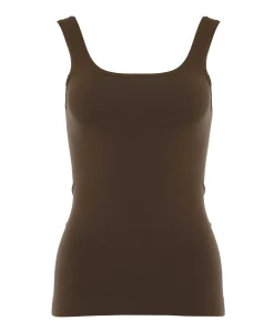 Dames top bruin