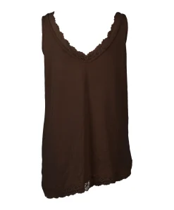 Dames top bruin