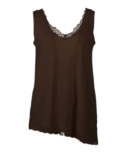 Dames top bruin