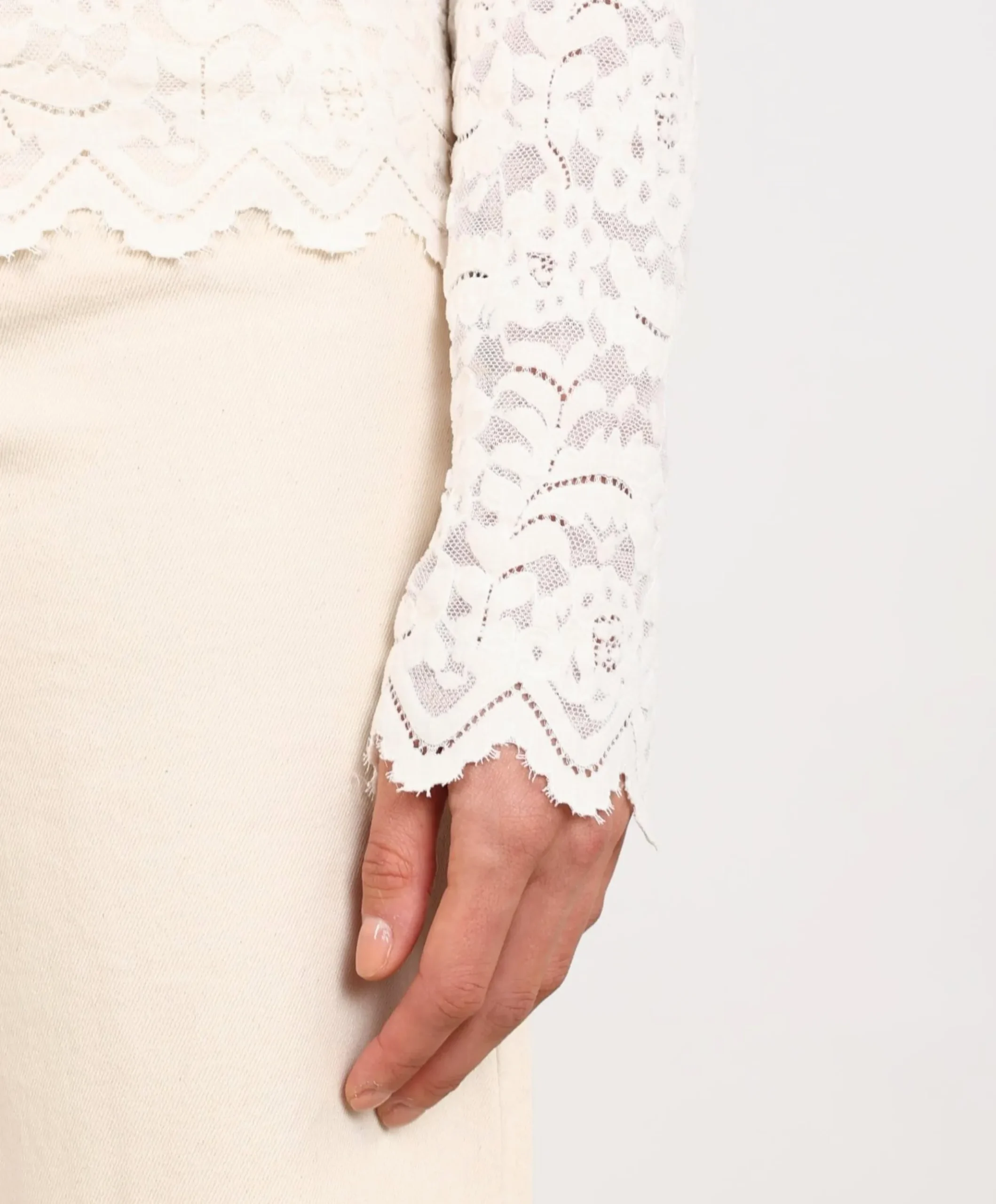 Dames top ecru