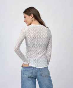 Dames top ecru