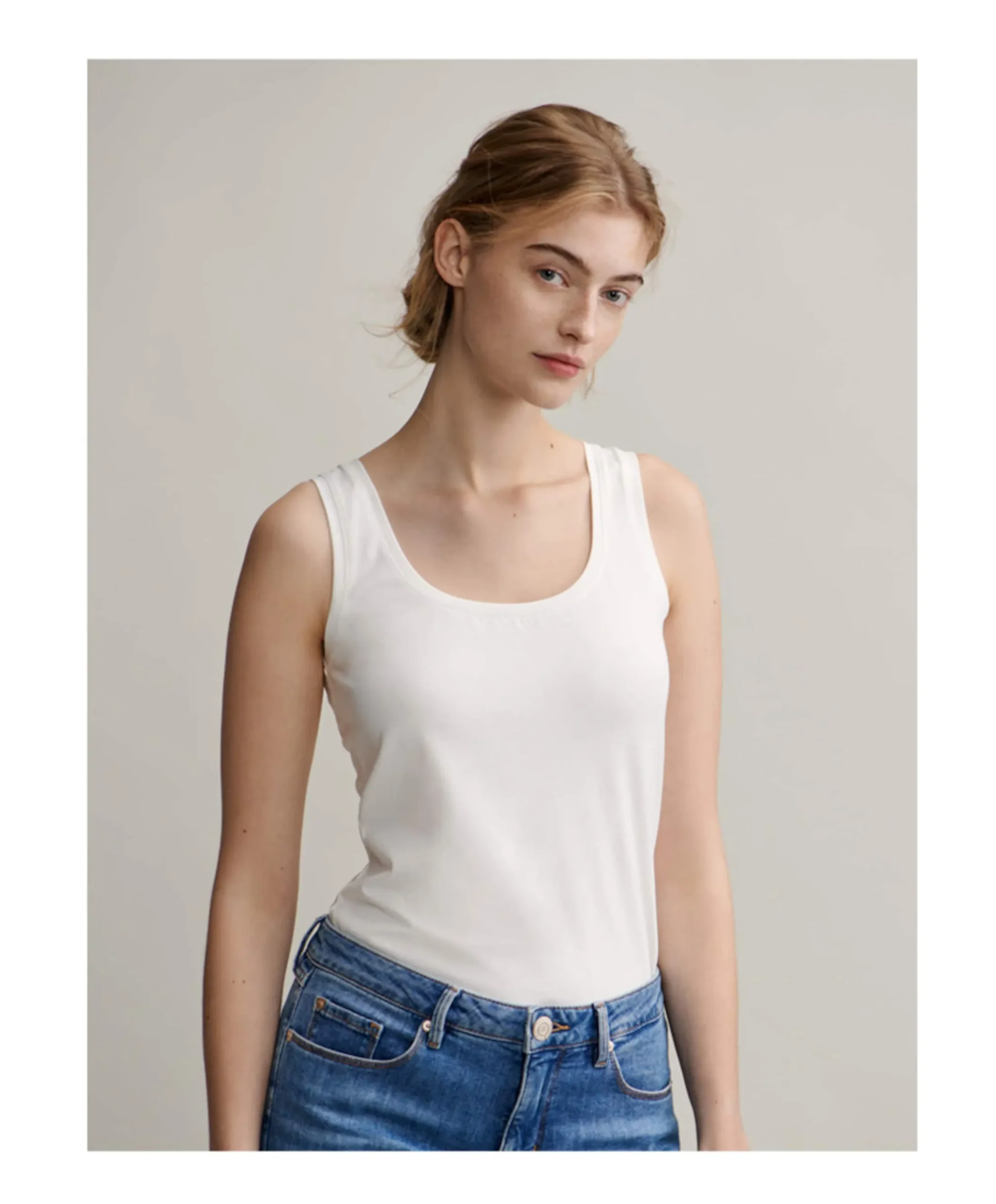Dames top ecru