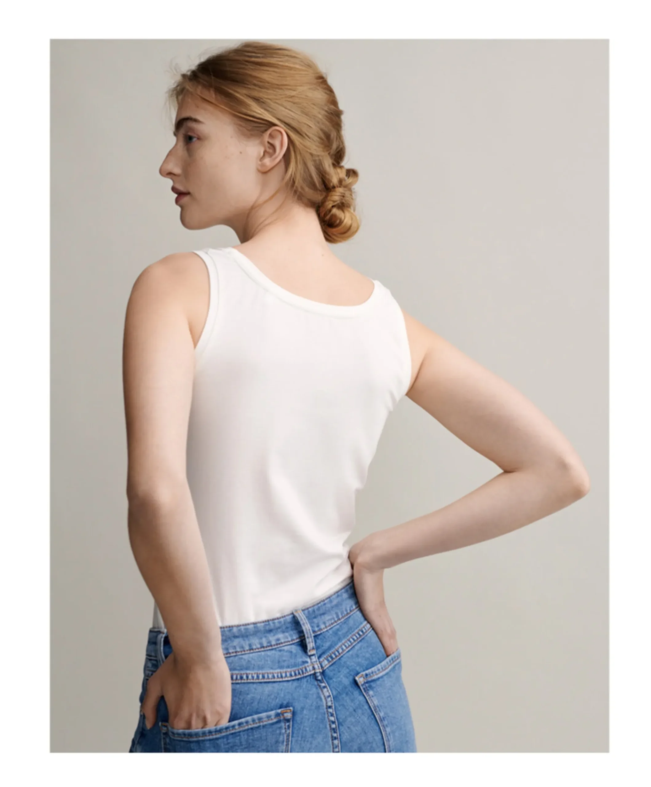 Dames top ecru