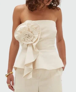 Dames top ecru