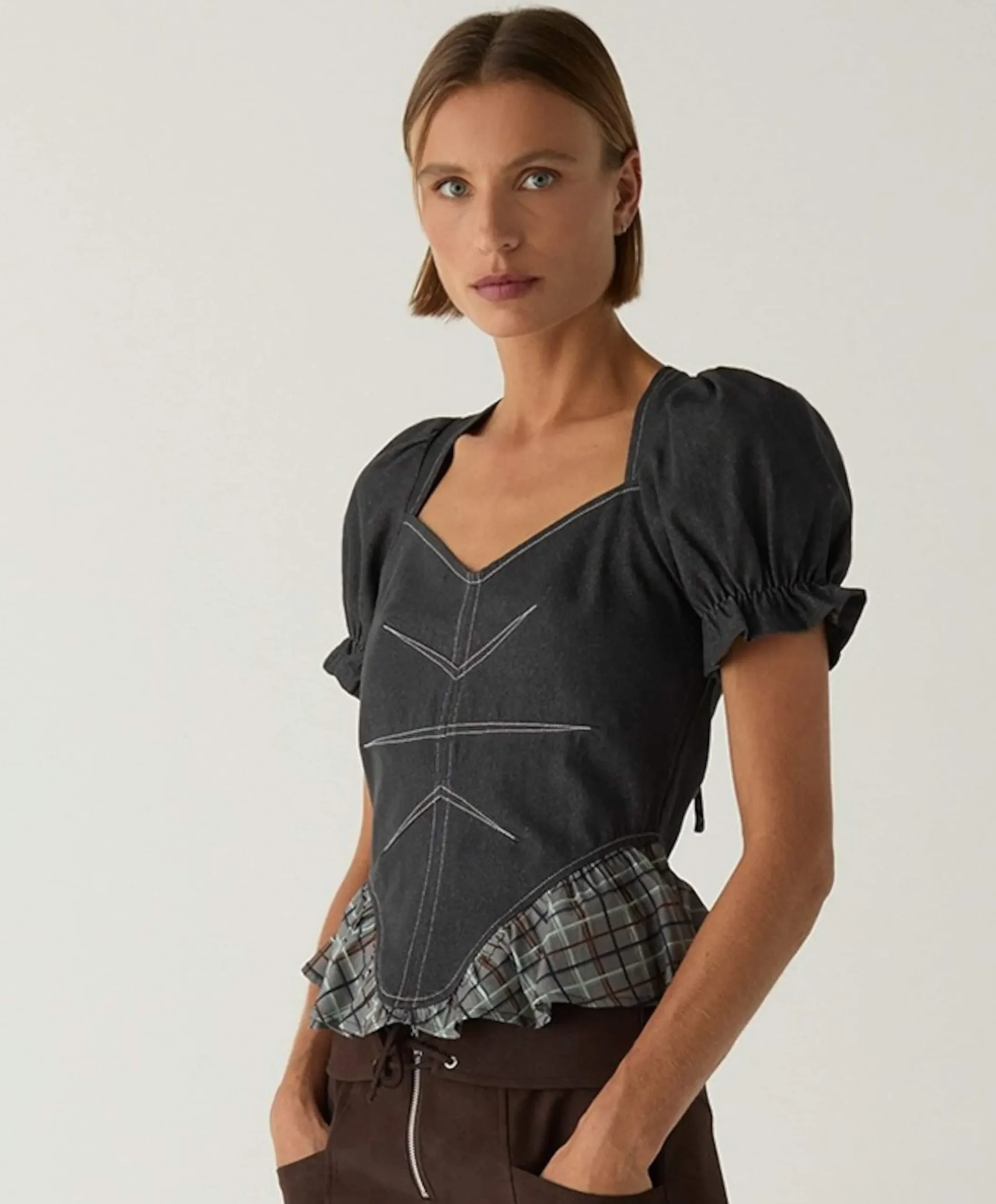 Dames top grijs