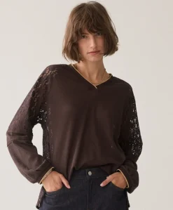 Dames trui bruin