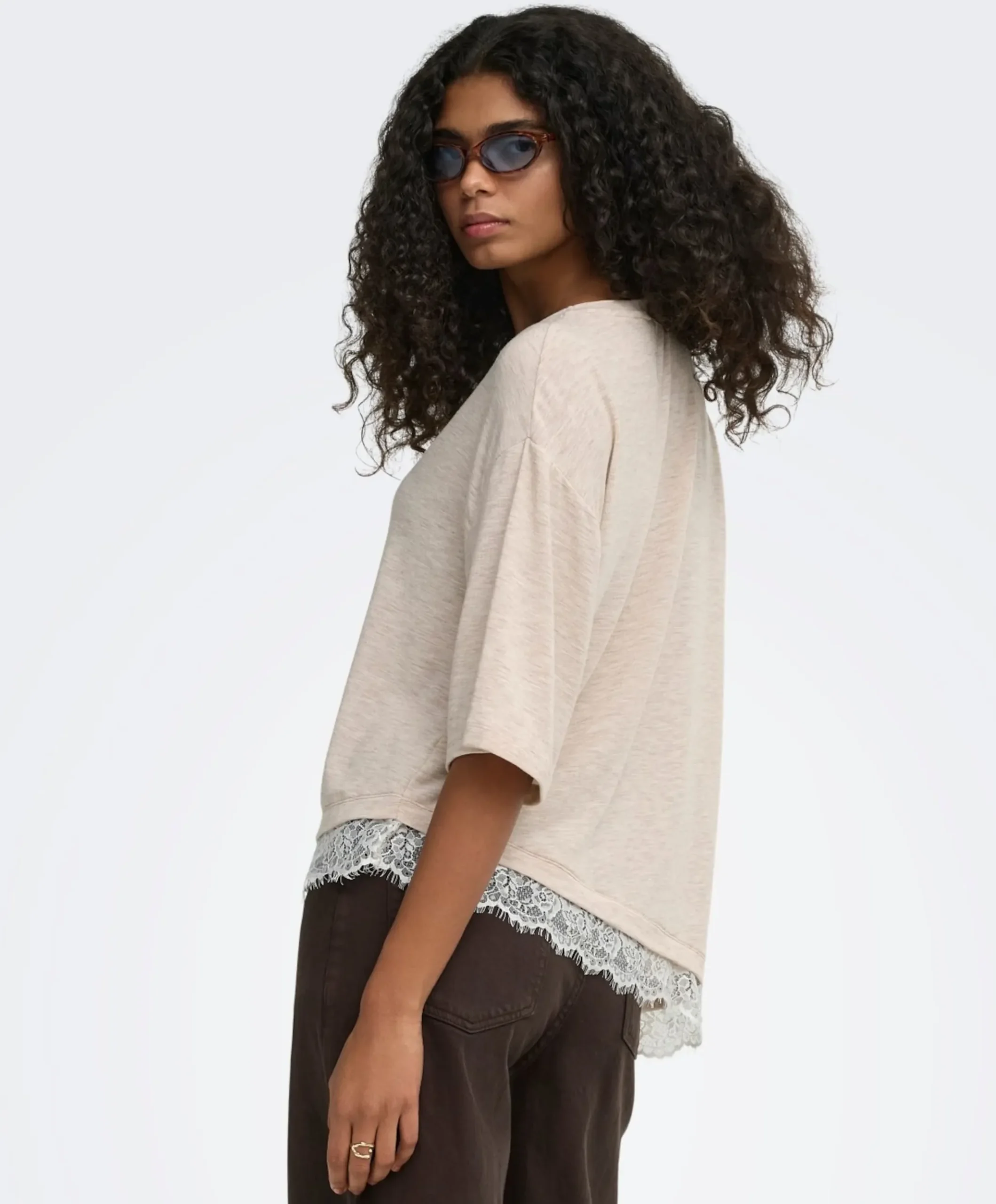 Dames T-shirt beige