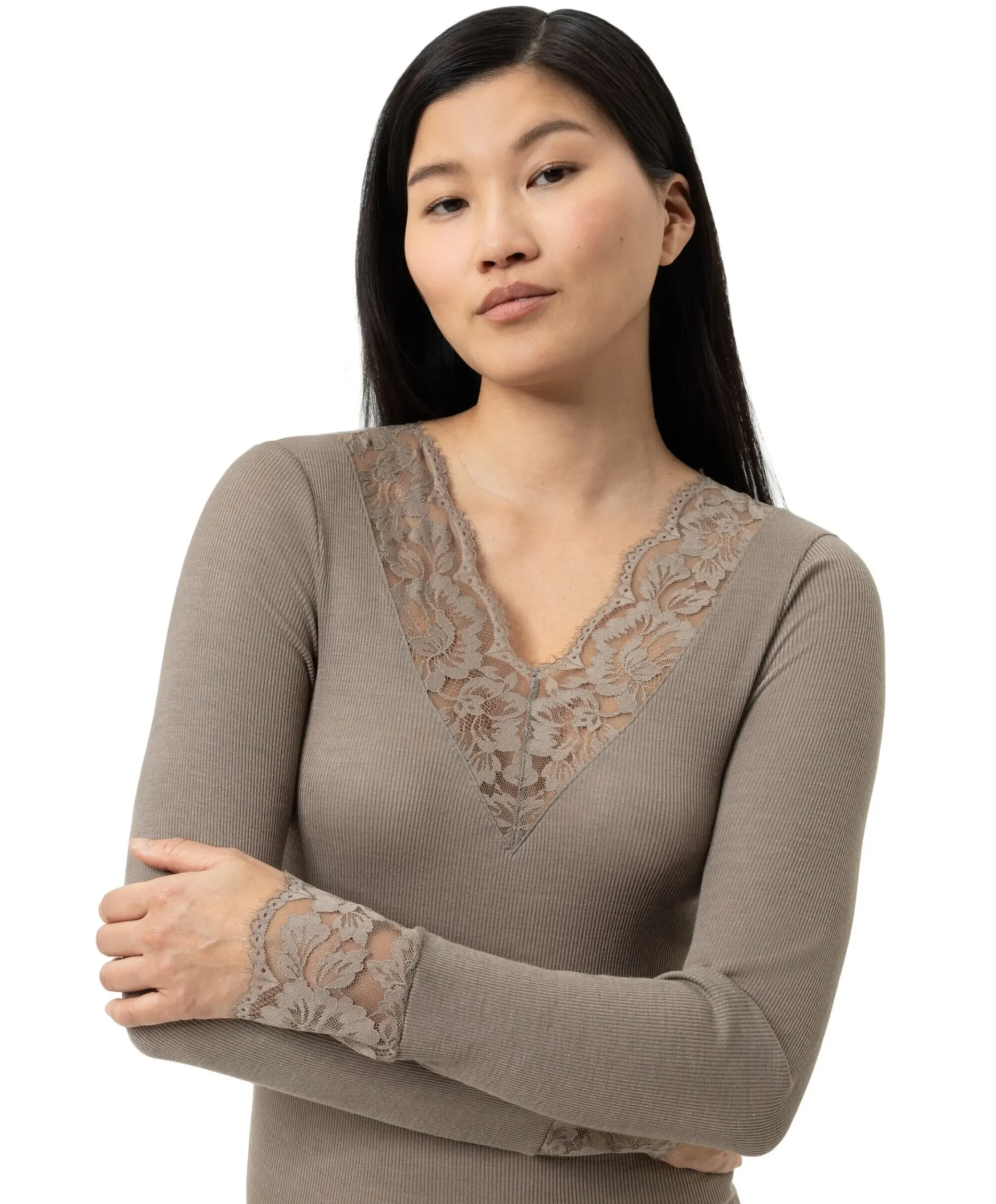 Dames T-shirt beige
