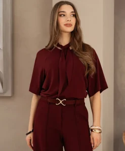 Dames T-shirt bordeaux