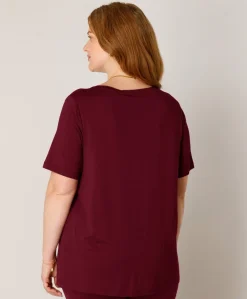 Dames T-shirt bordeaux