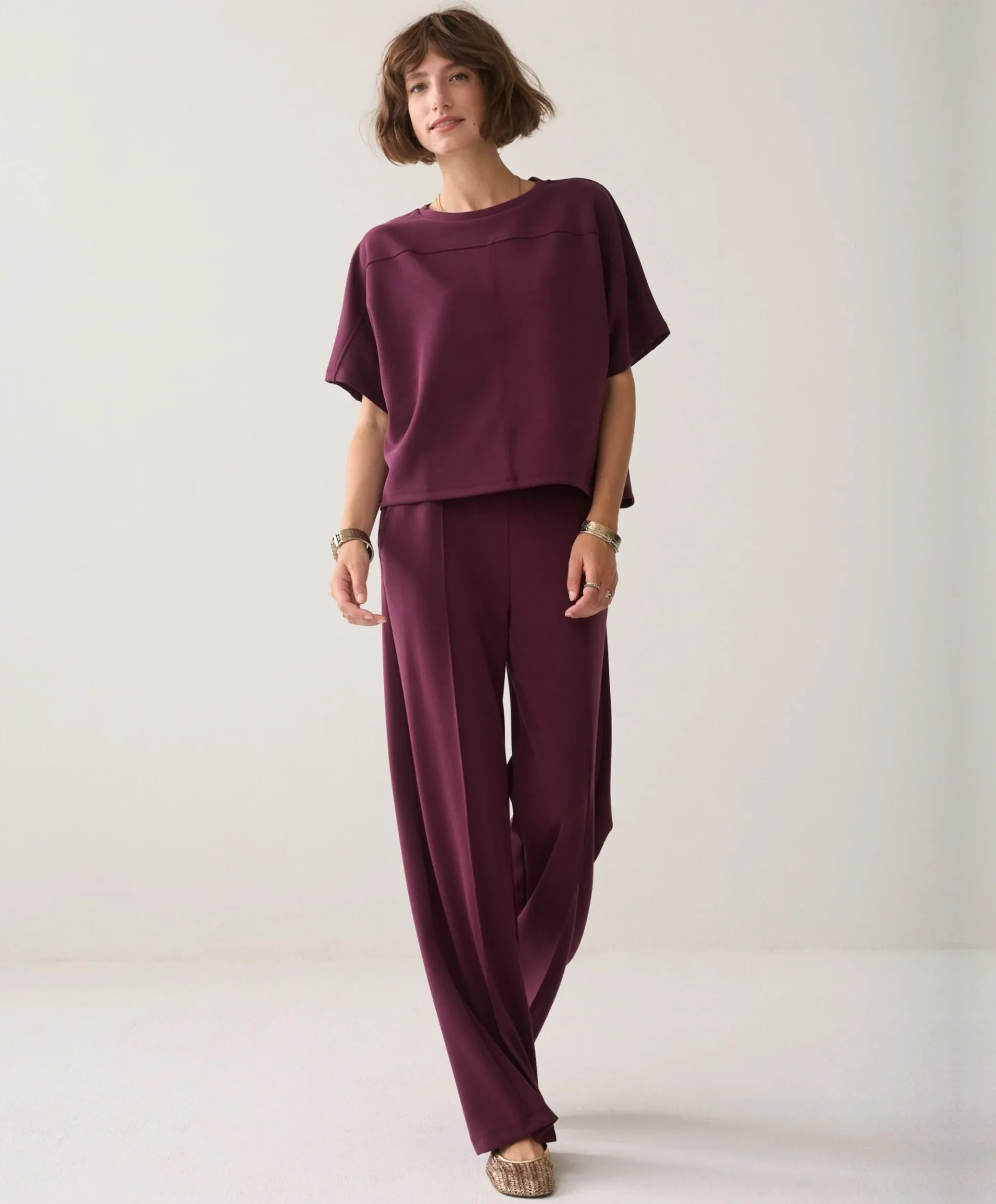 Dames T-shirt bordeaux