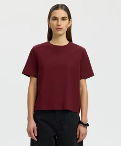 Dames T-shirt bordeaux