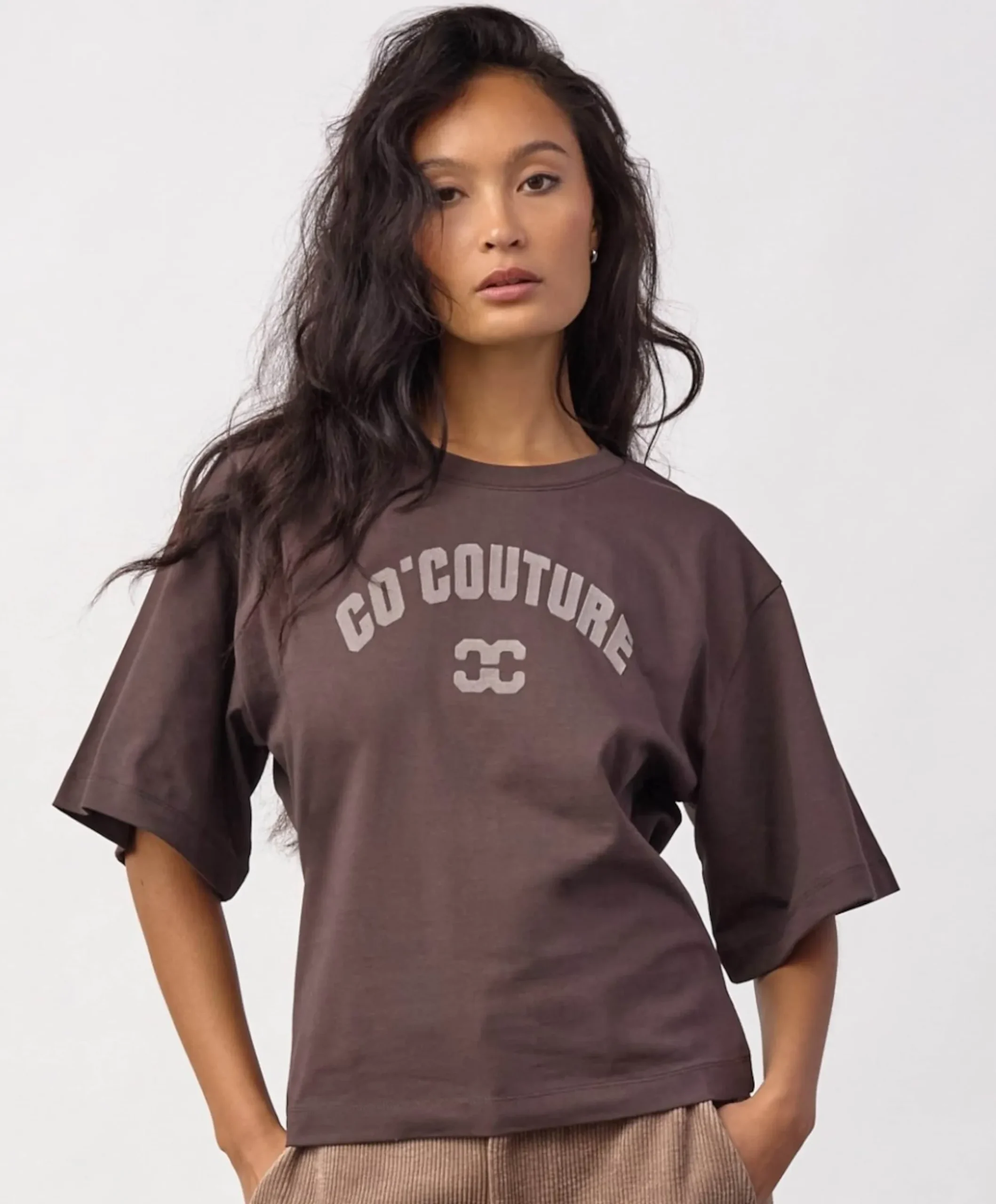 Dames T-shirt bruin