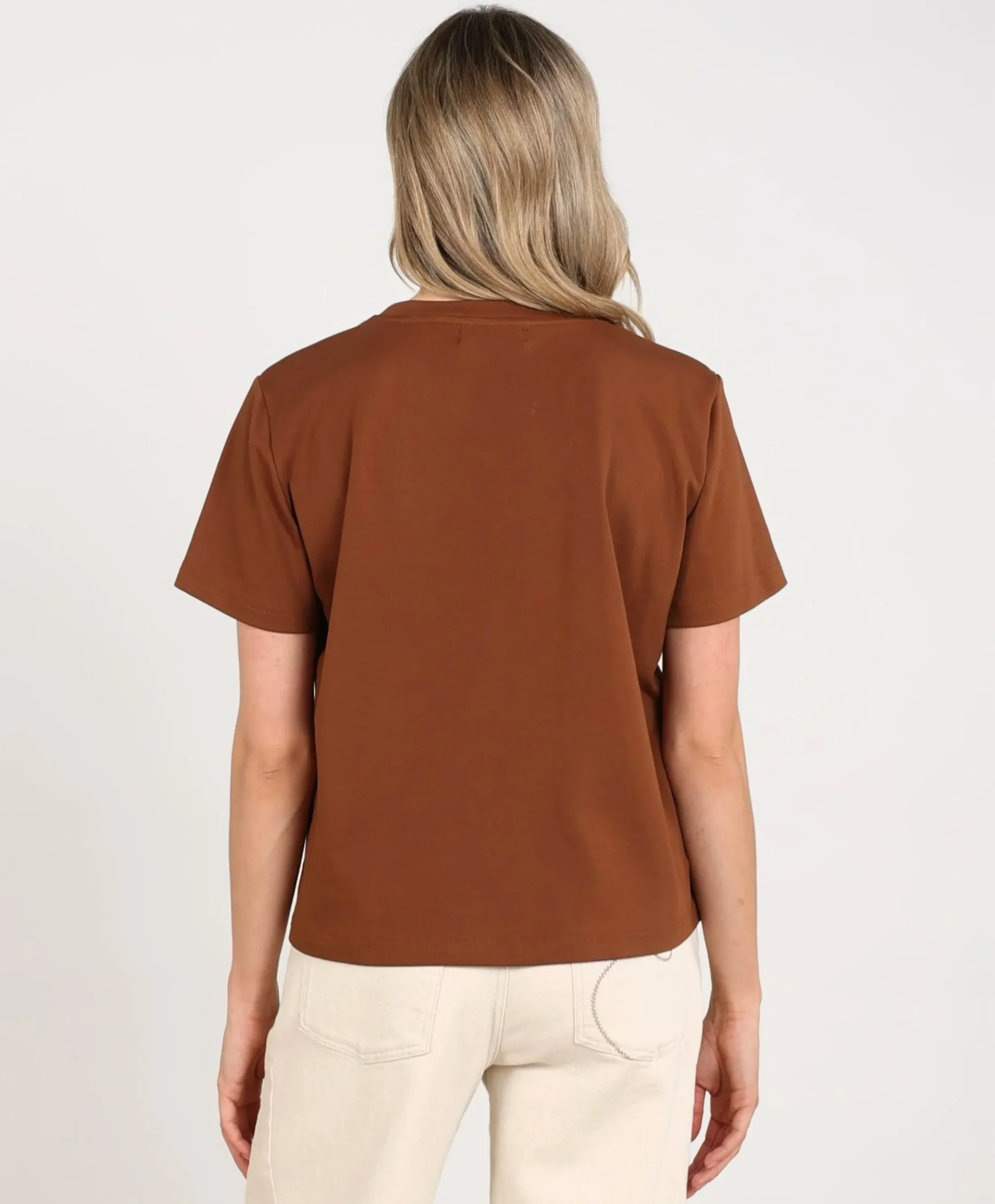 Dames T-shirt bruin