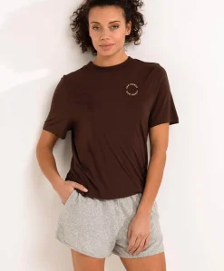 Dames T-shirt bruin