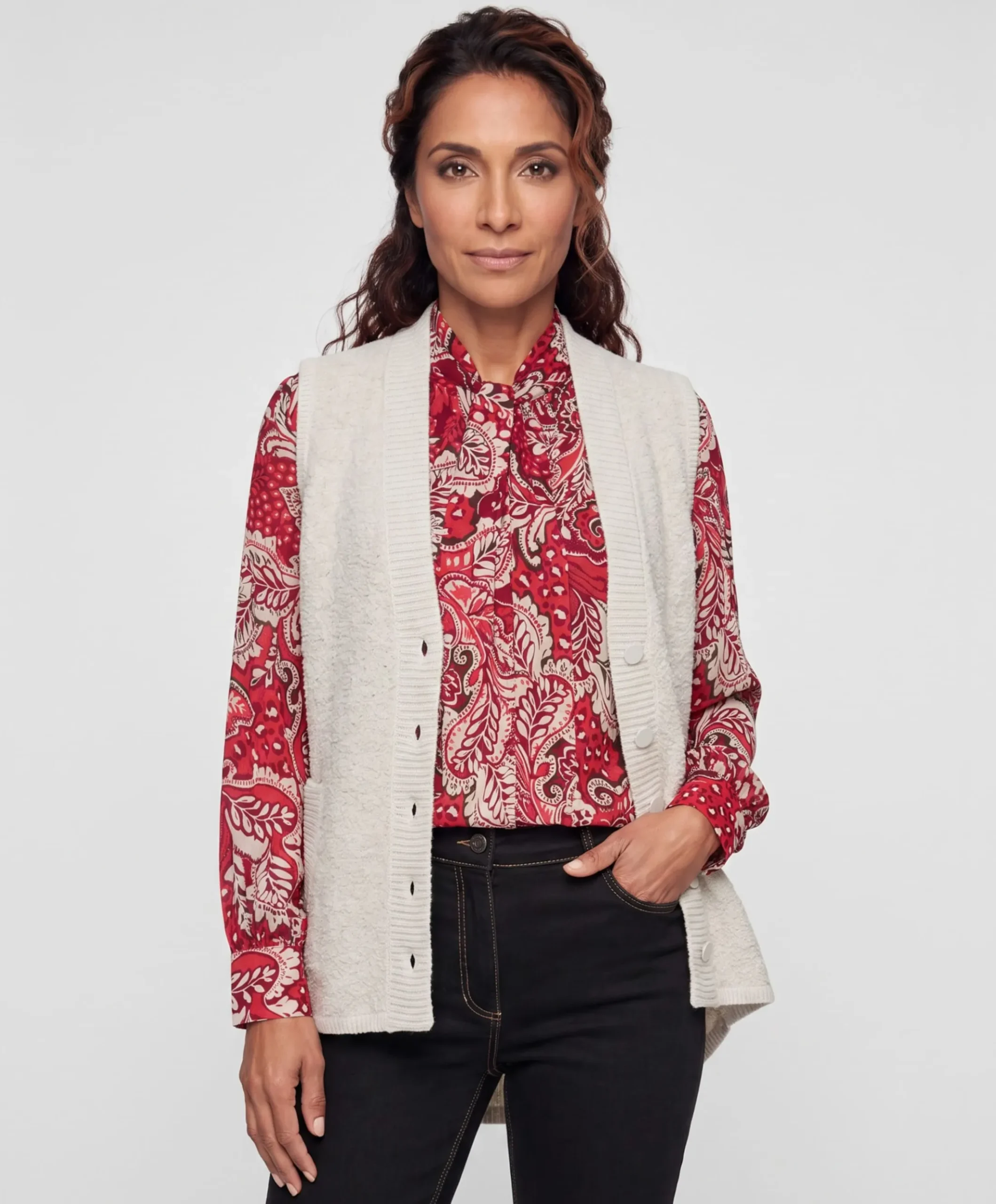 Dames vest beige