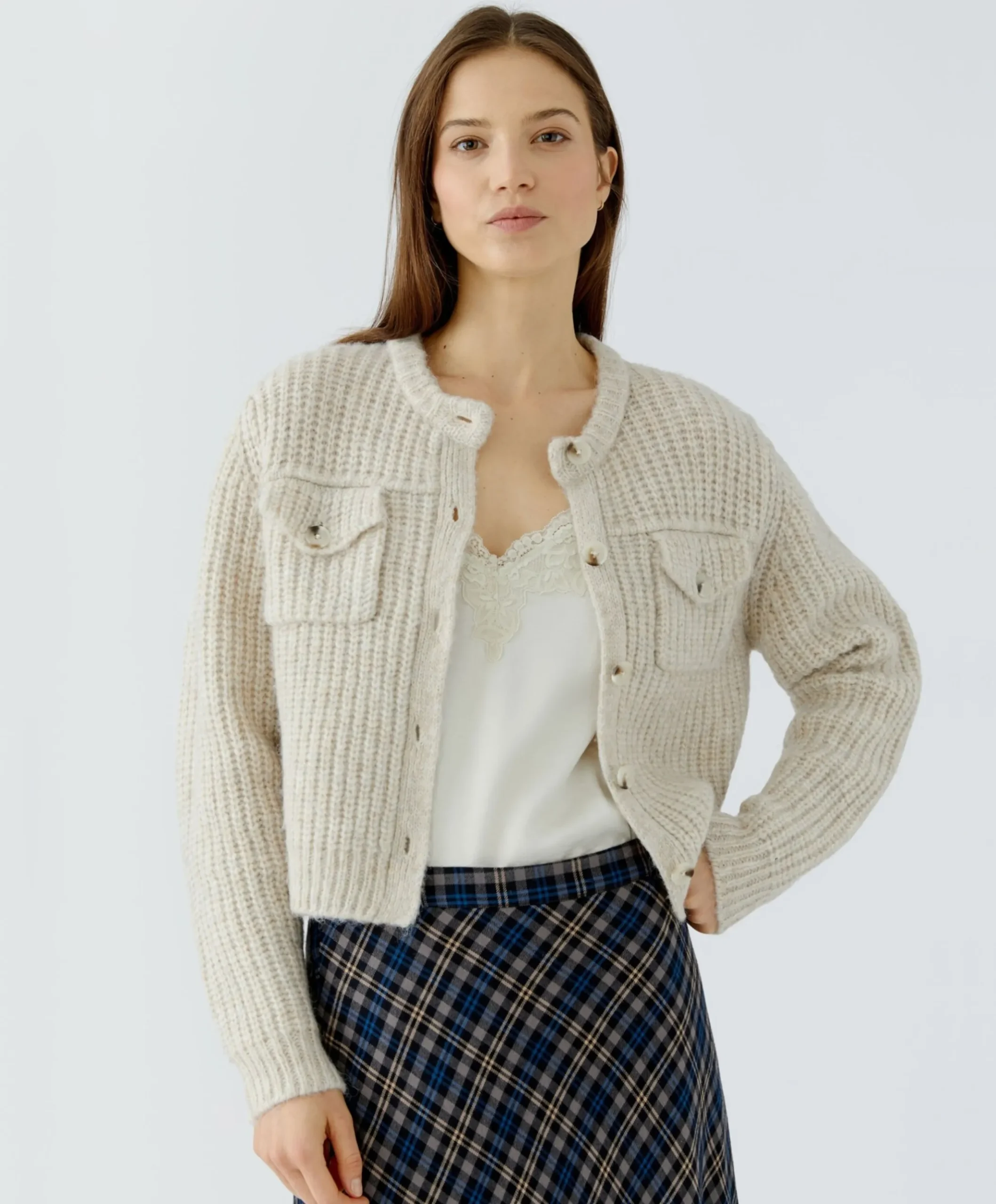 Dames vest beige