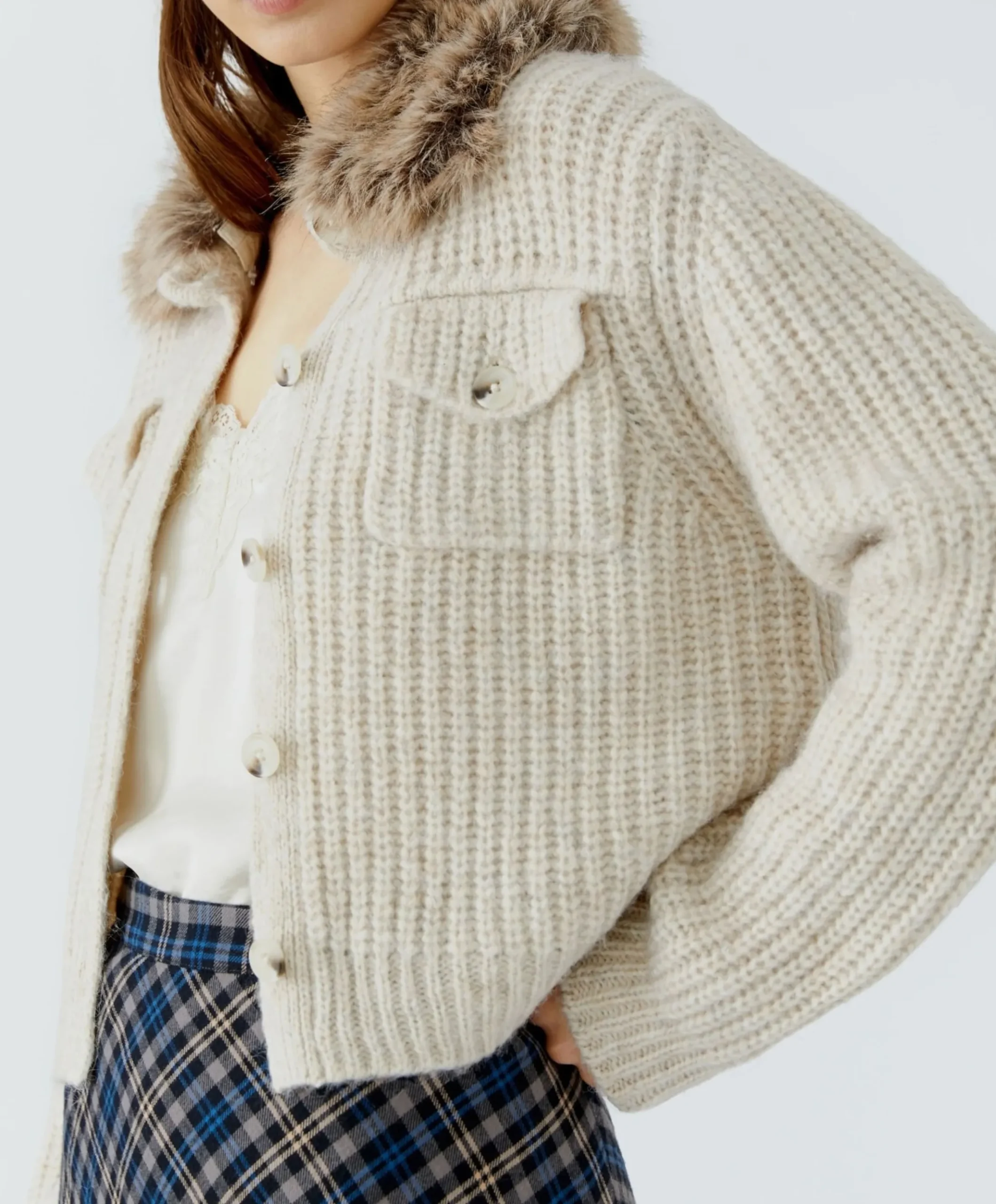 Dames vest beige