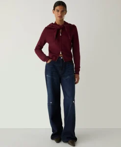 Dames vest bordeaux