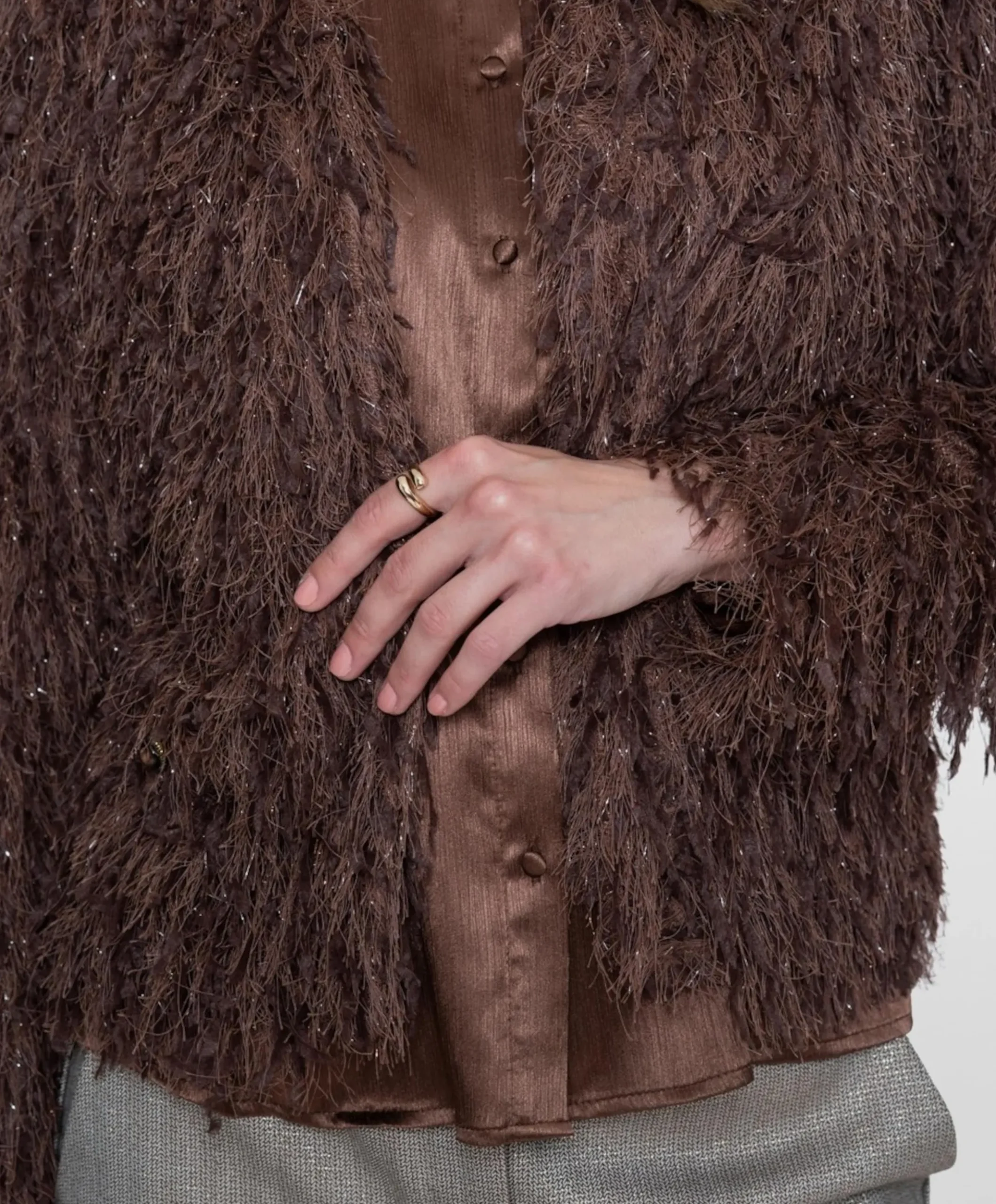 Dames vest bruin