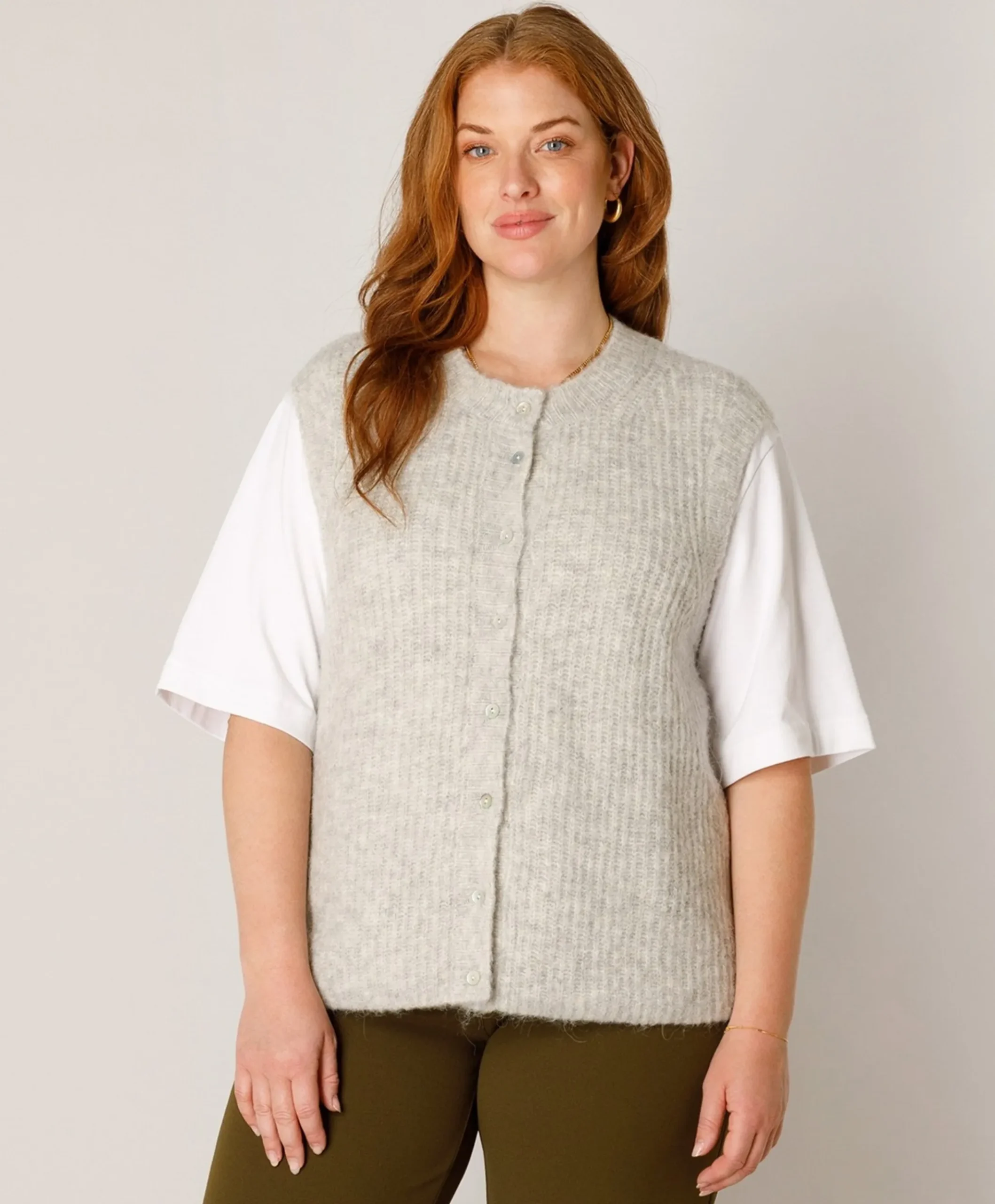 Dames vest grijs