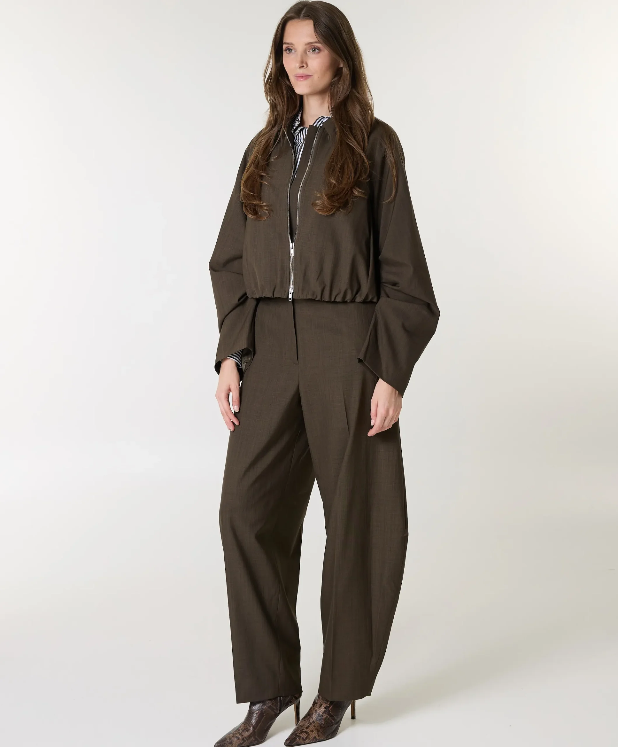 Dante Mid waist Pants dames broek groen