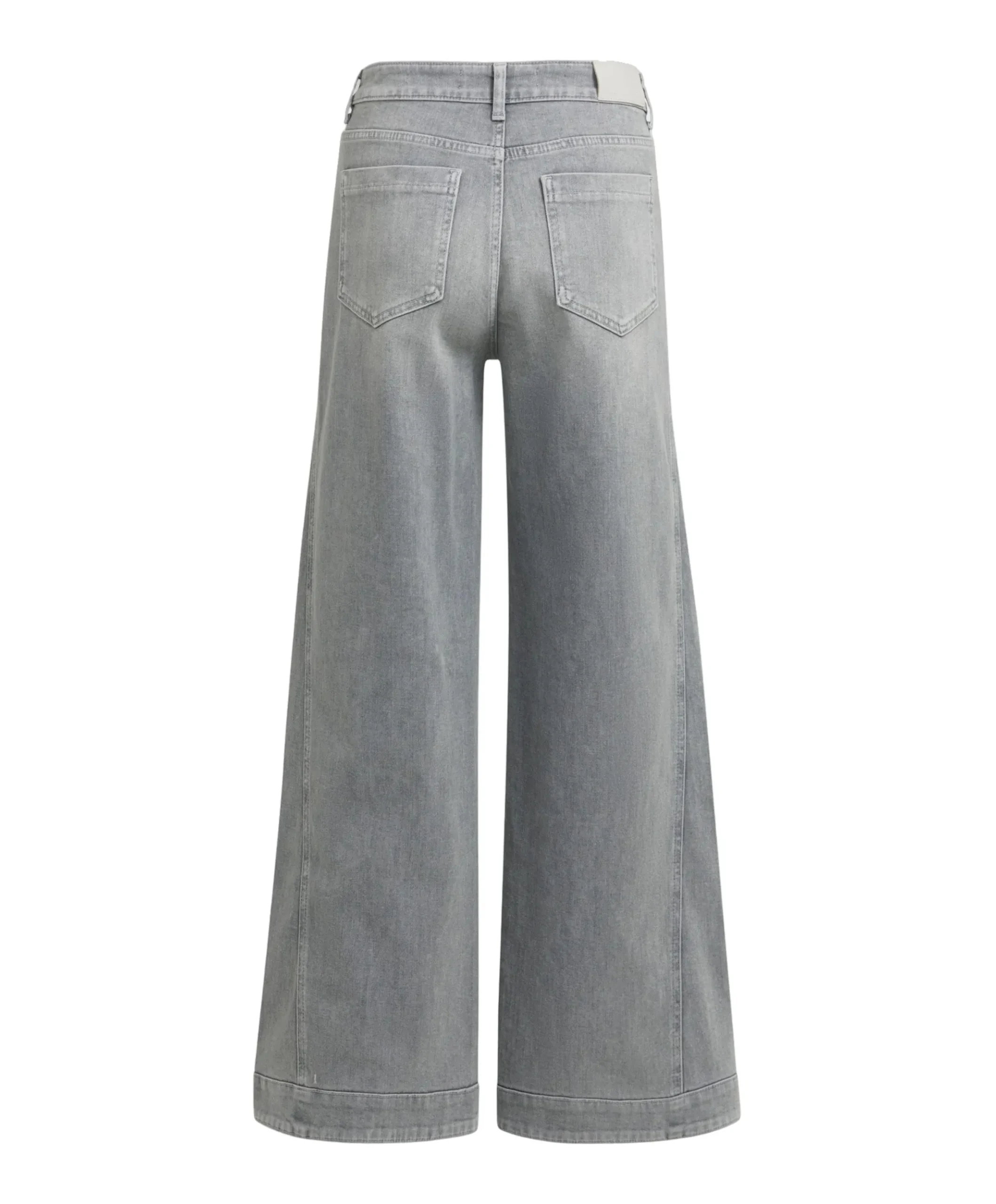 Denim barrel jeans met siernaa dames jeans grijs
