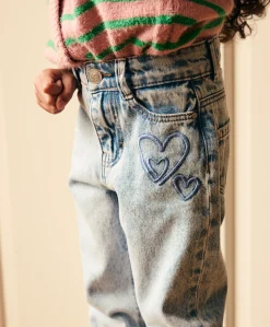 Denim Mom Fit Heart meisjes jeans blauw