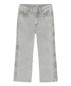 Denim Wide Fit Embossing meisjes jeans grijs