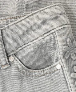 Denim Wide Fit Embossing meisjes jeans grijs