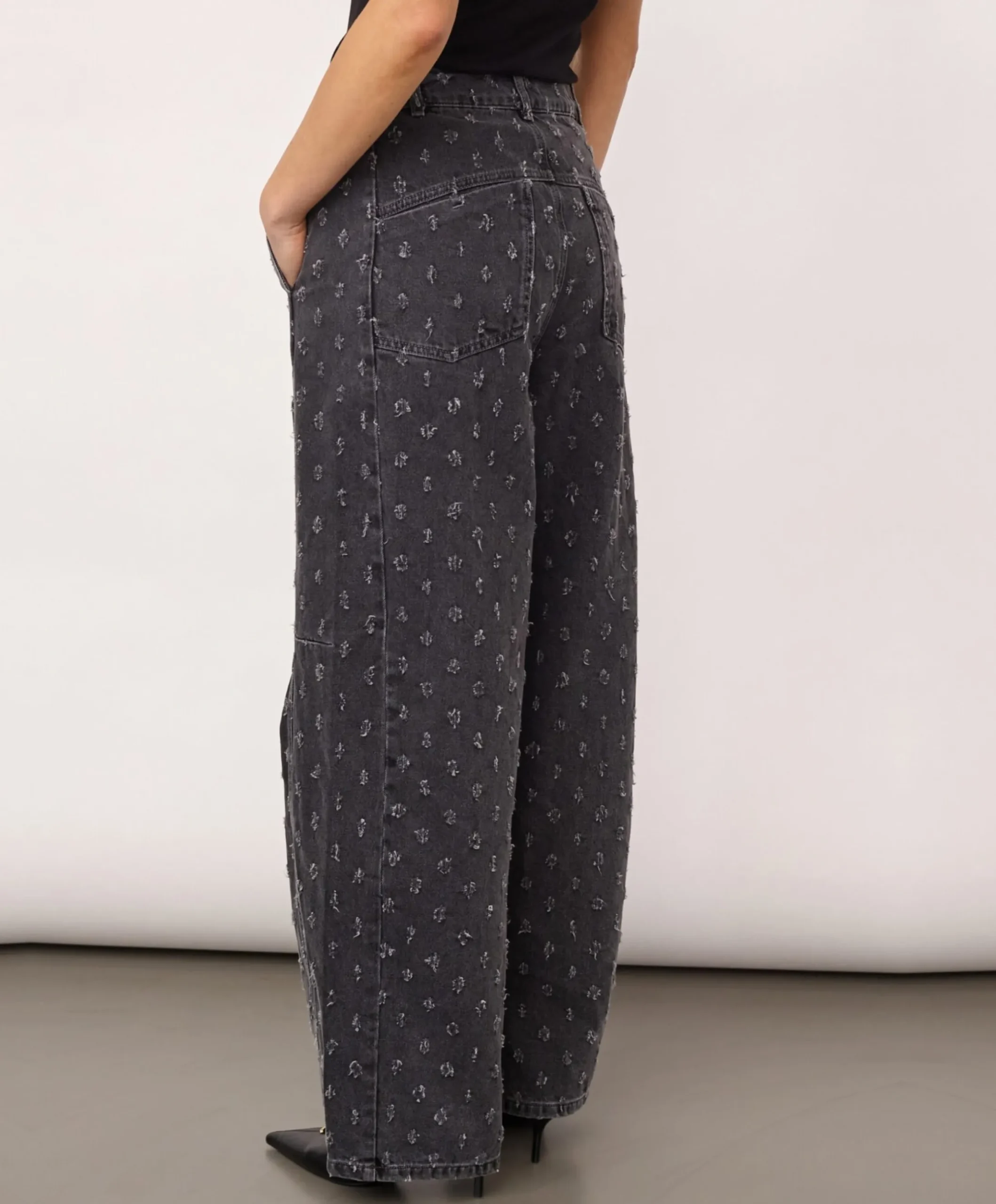 DerriCC Dot dames jeans grijs