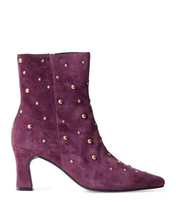 Desdemona dames enkellaarzen bordeaux