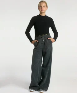 ESILA PINSTRIPE VIS 350 G meisjes pantalon grijs